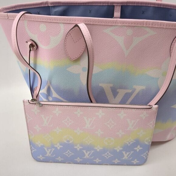 Authentic Louis Vuitton Neverfull Monogram Escale MM Tote Shoulder Bag Pastel - Picture 15 of 16